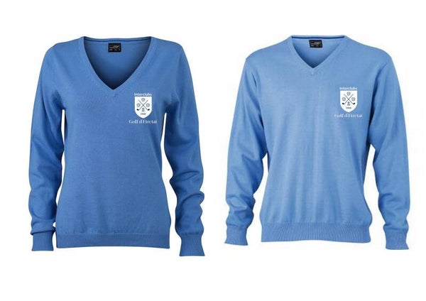 Pull col V-JAMES NICHOLSON Bleu glacier homme