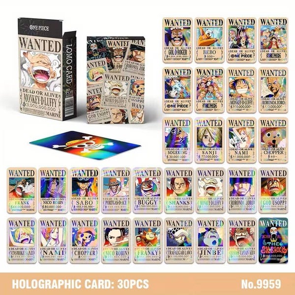 30 stuks One Piece Anime Verzamelkaarten - Dubbelzijdige Holografische