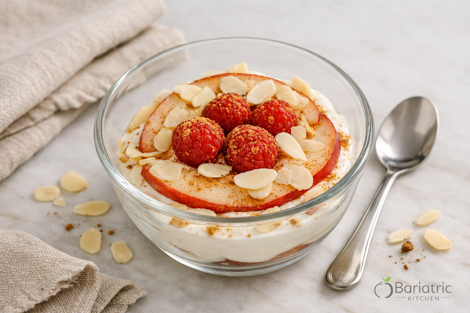 Silk‑Steeped Oats with Summer Fruit & Vanilla Protein Cream