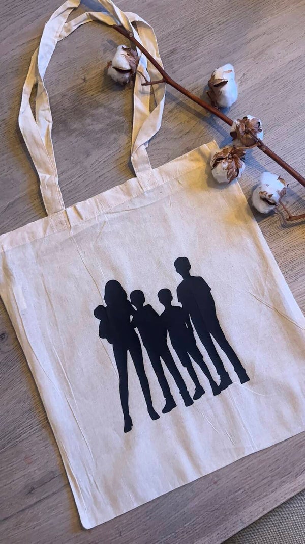 Katoenen tas met silhouette afbeelding