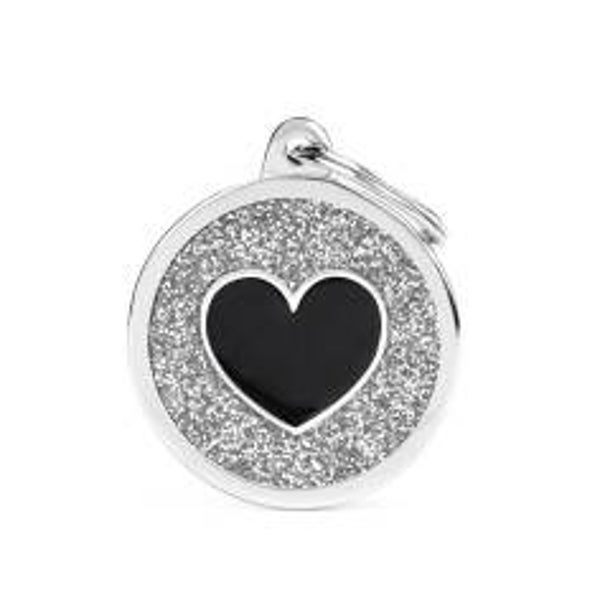 Rond glitter met hart