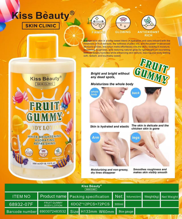 BODY LOTION FRUIT GUMMY 300ML. KISS BEAUTY