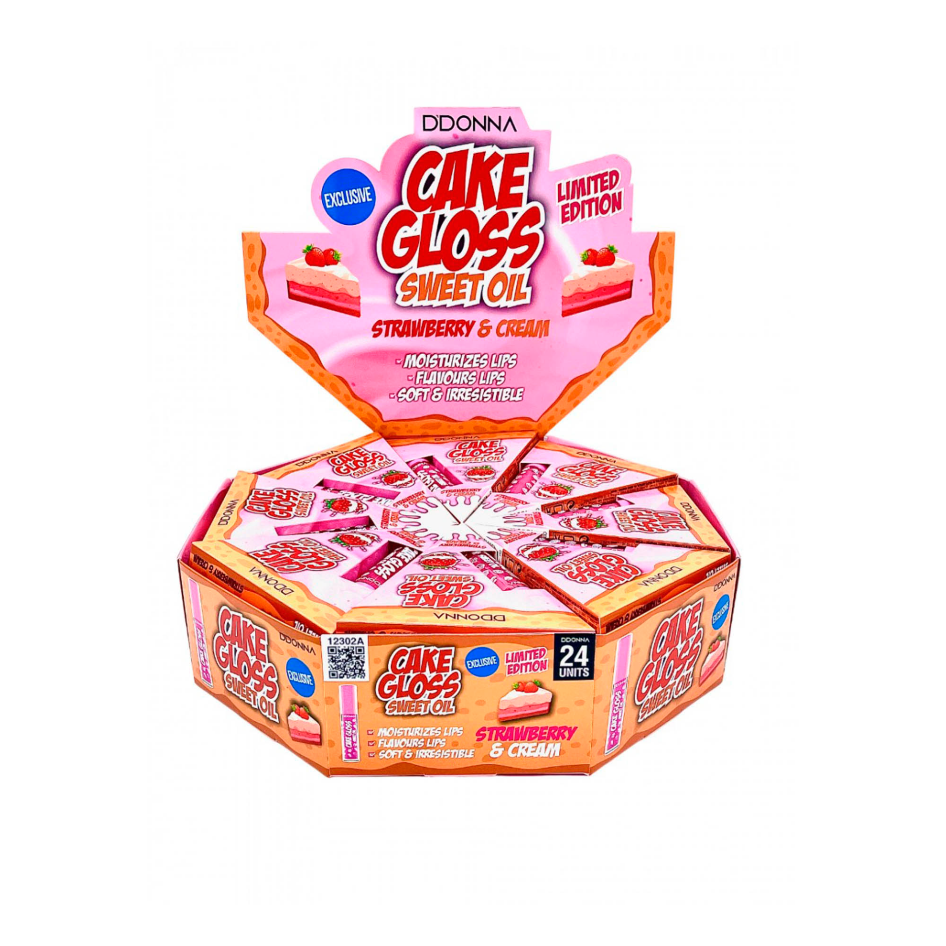 aceite labial tarta de fresa y crema