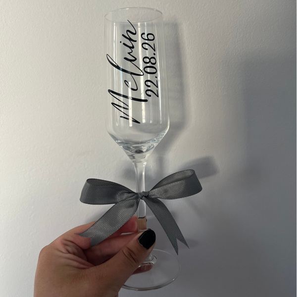 Flûtes à champagne personnalisées avec ruban 🎀