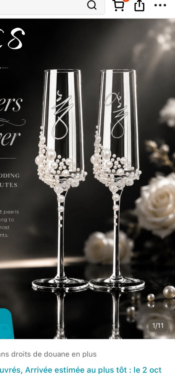 Flûtes mariées avec perles