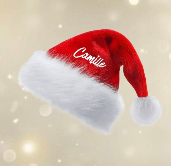 🎅🎄 Bonnet de Noël tout doux personnalisé avec prénom 🎄🎅