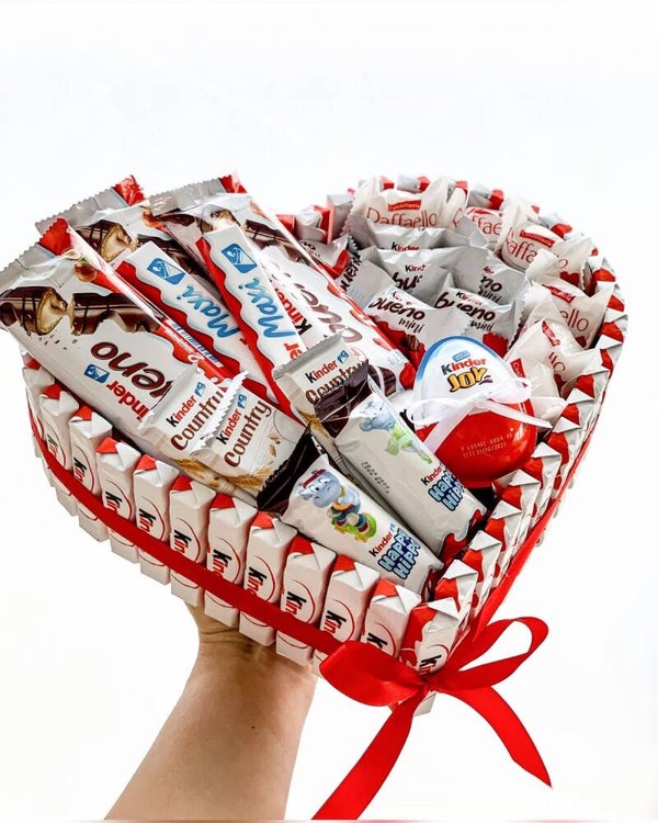 Cœur en polystyrène garni de Kinder