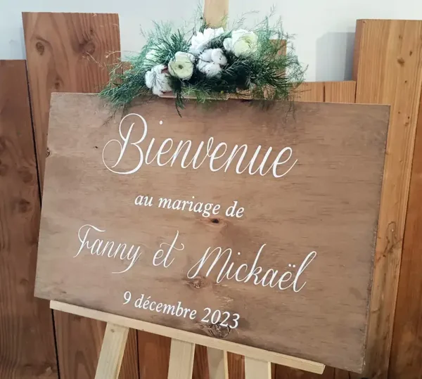 Panneau de bienvenue bois