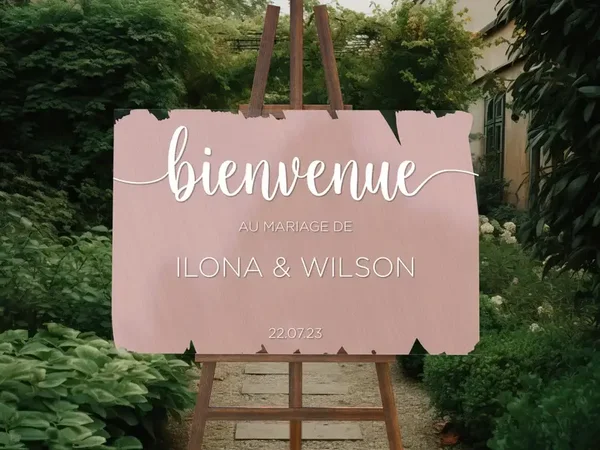 Panneau de bienvenue acrylique + peinture
