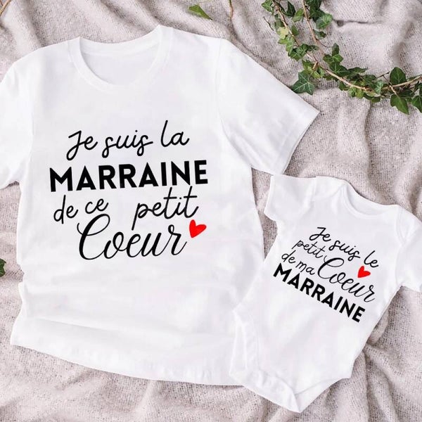 Ensemble T-shirt & Body personnalisé ( parrain / marraine )
