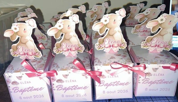 Boîte à dragées cartonnée personnalisée – Garnie de dragées aux amandes