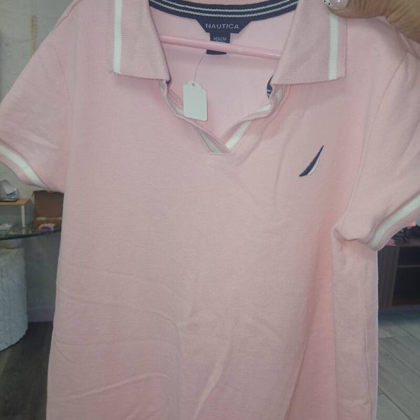 Nautica Pink Fitted Cap Sleeve Polo  dress t! Size medium