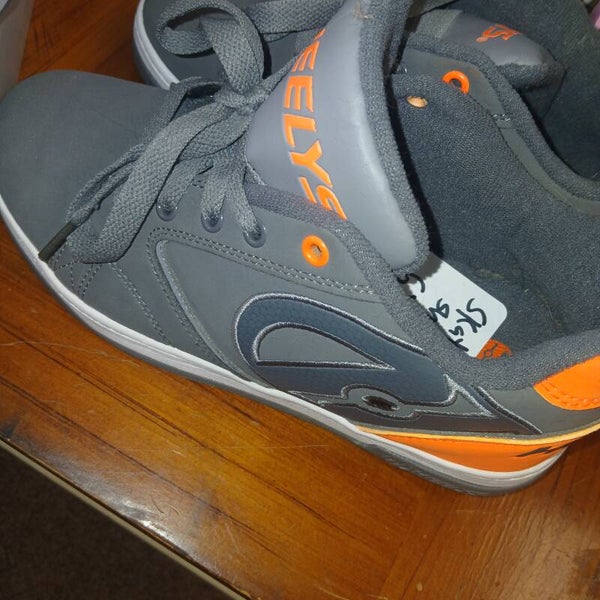 Youth Size 6 Grey & Orange Heelys Skate Shoes