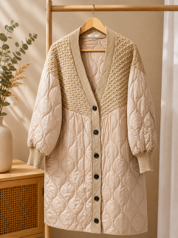 MANTEAU BI-MATIERE