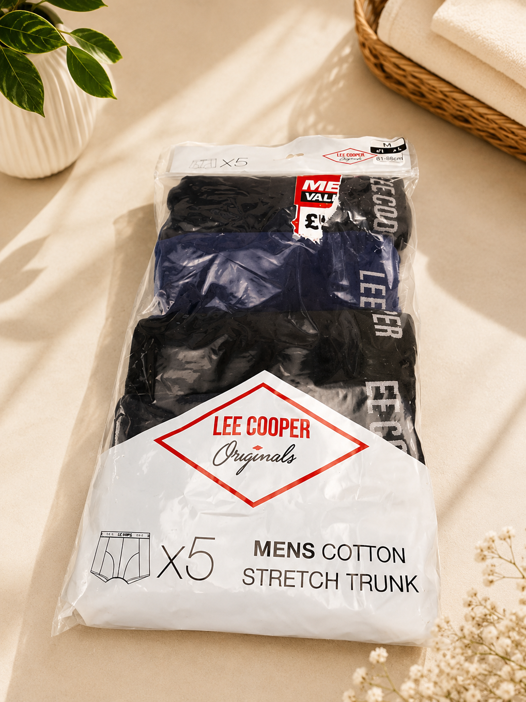 LOT DE 5 BOXERS LEE COOPER