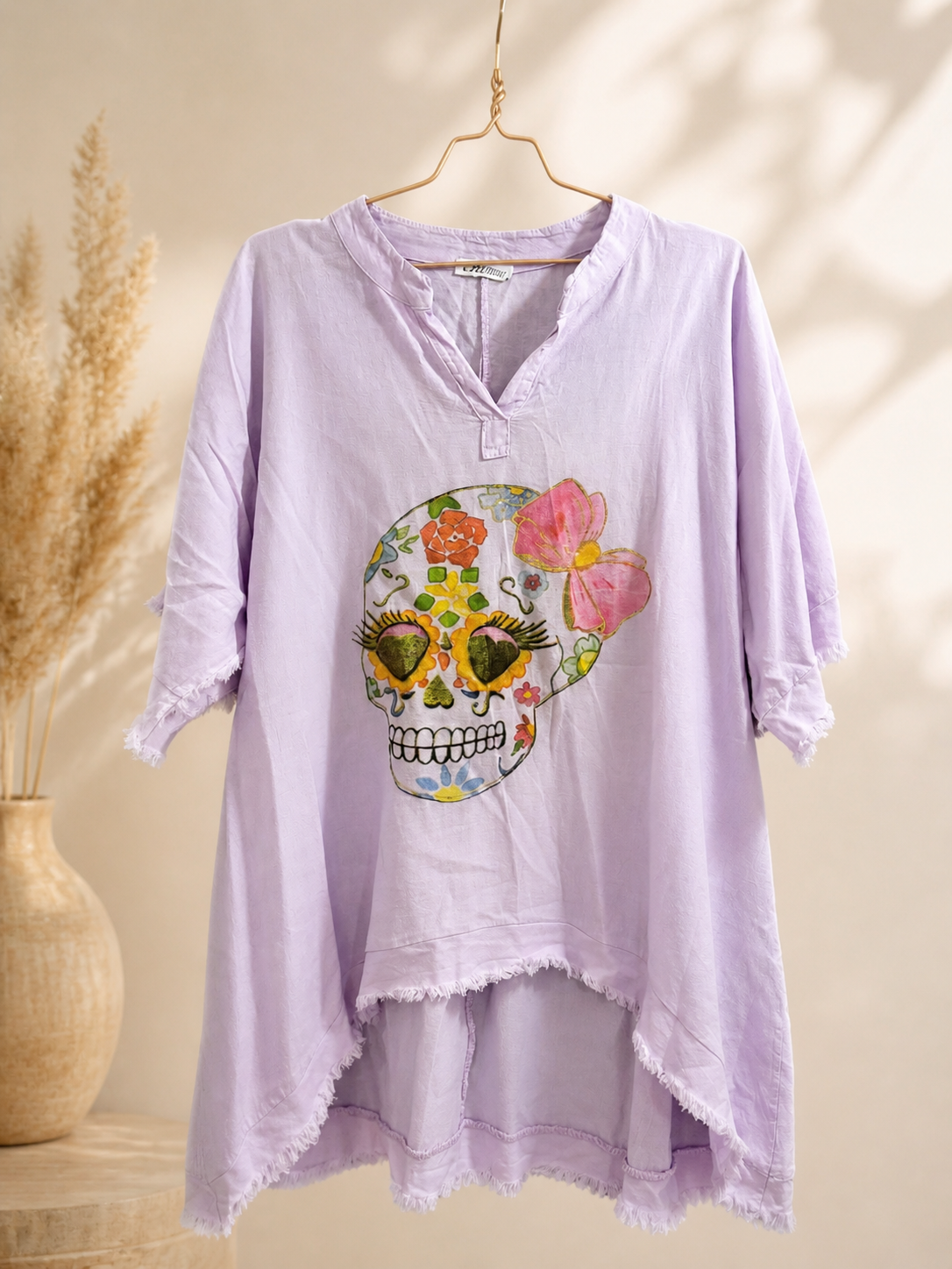 TUNIQUE LILAS TETE DE MORT