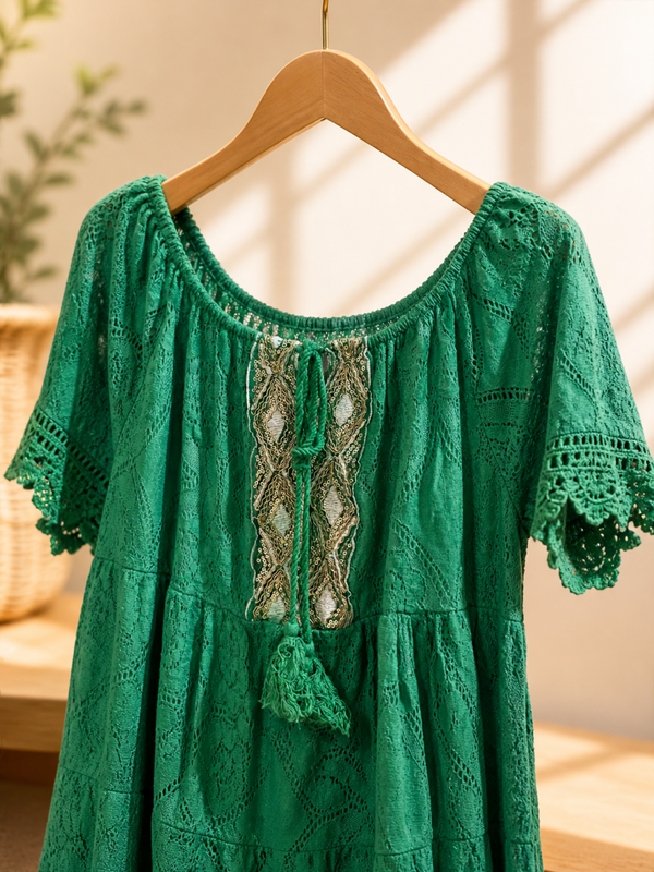 HAUT DENTELLE VERT