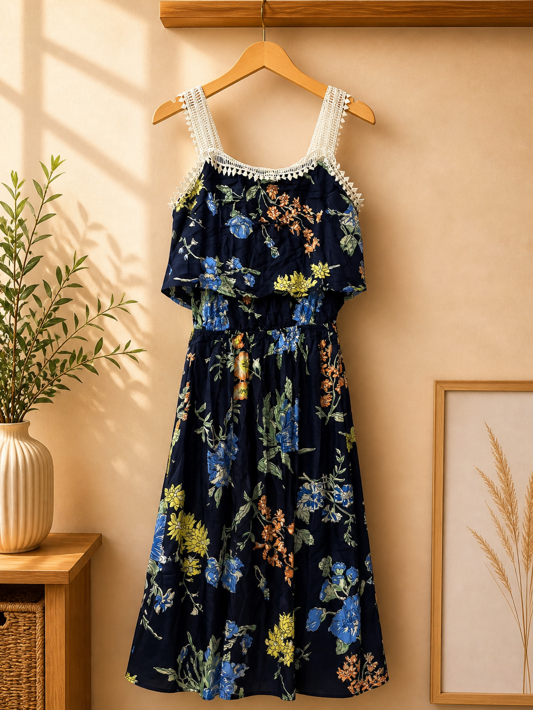 ROBE A BRETELLES FLEURIE
