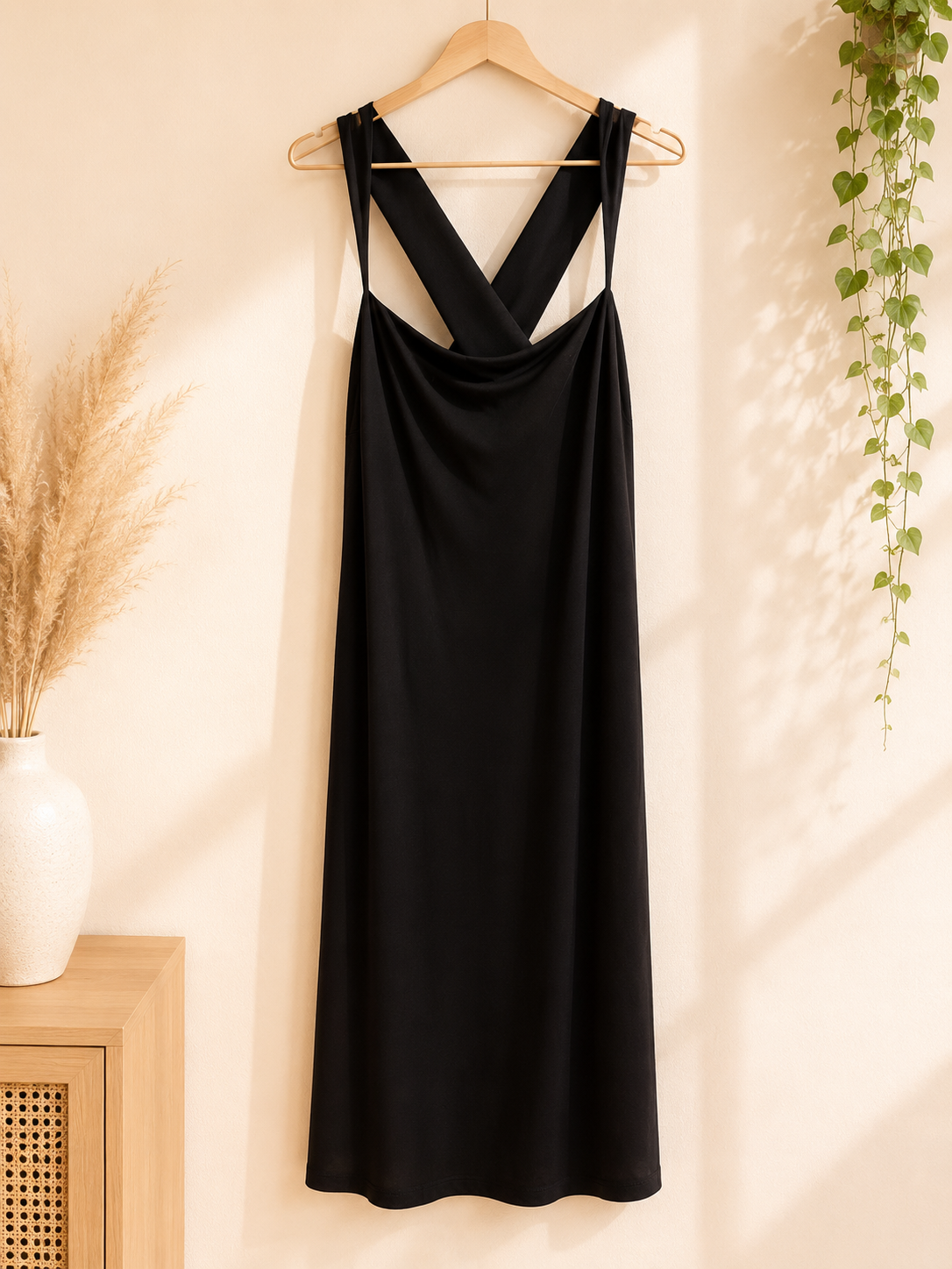 ROBE NOIRE BRETELLES CROISEES