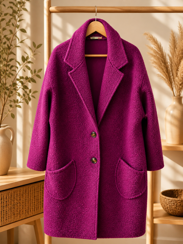 MANTEAU BOUCLETTE PRUNE