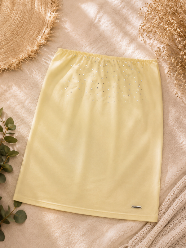 BUSTIER JAUNE STRASS