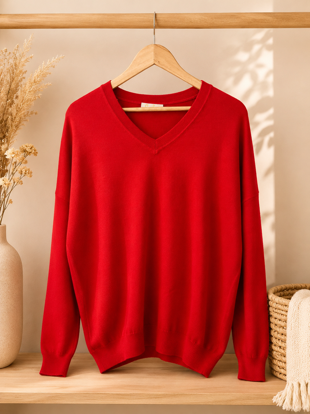 PULL COL V ROUGE