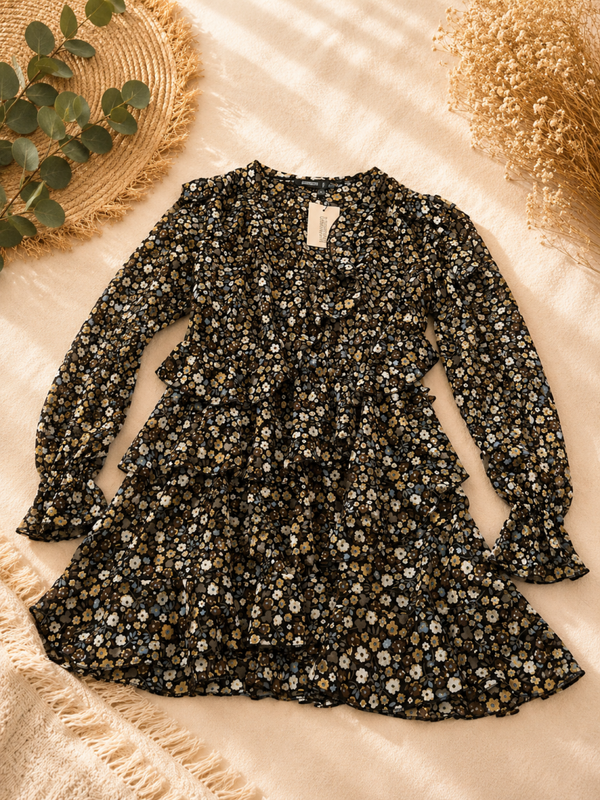 ROBE VOLANTS FLEURS