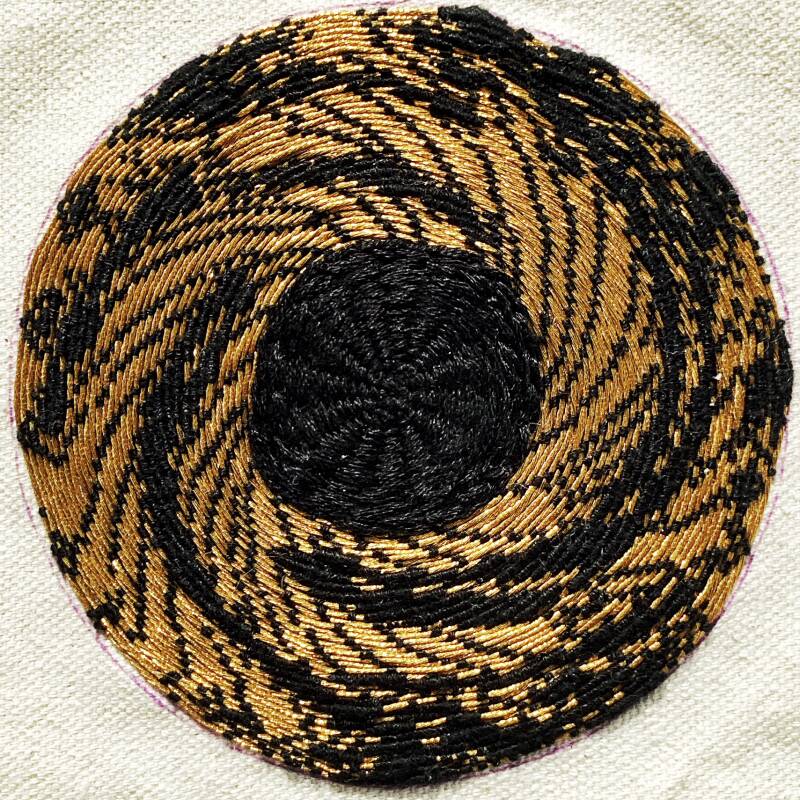 Black Hole Sun Abstract Goldwork Embroidery 