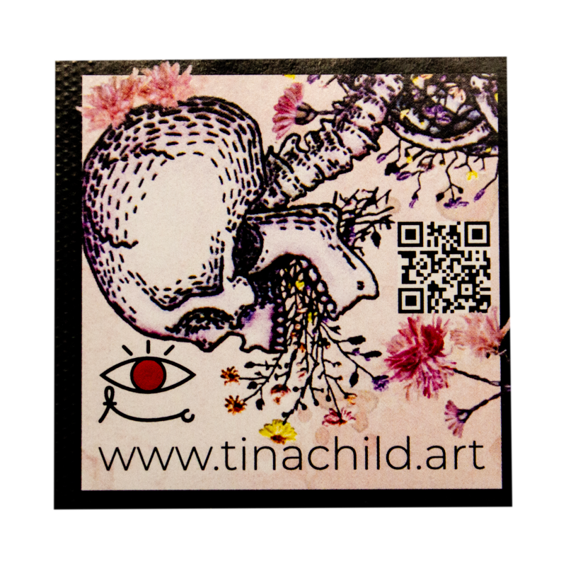 embroidered skull paper sticker