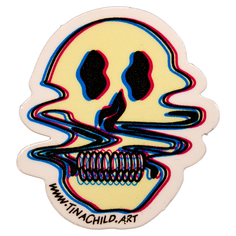 trippy smile vinyl sticker