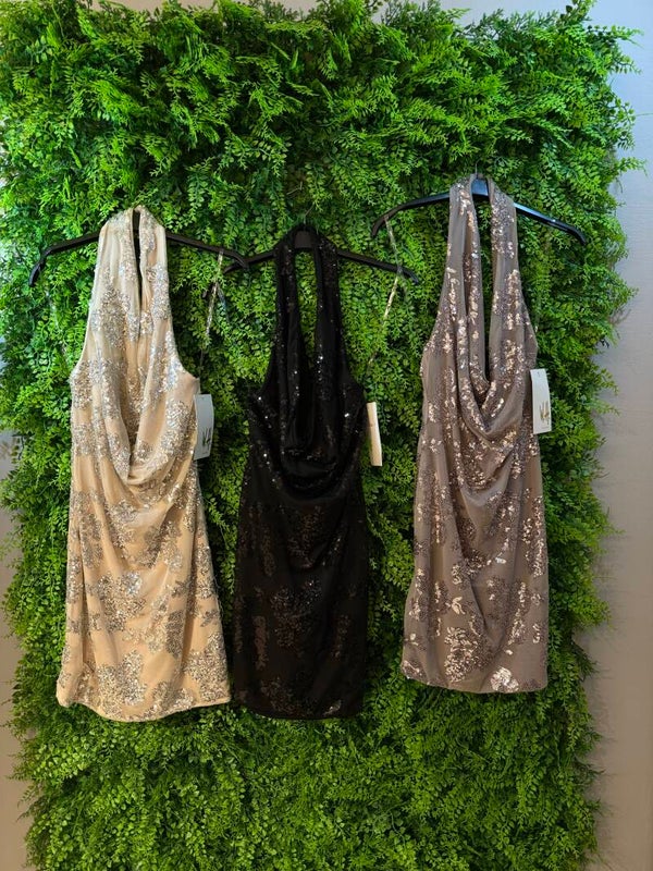 Tubino con fiori a strass