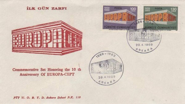 Fdc Turkije 1969 Type II