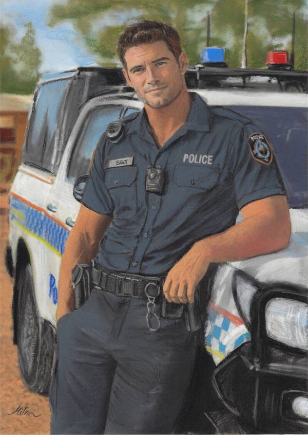 Sgt Garry - postcard-sized drawing