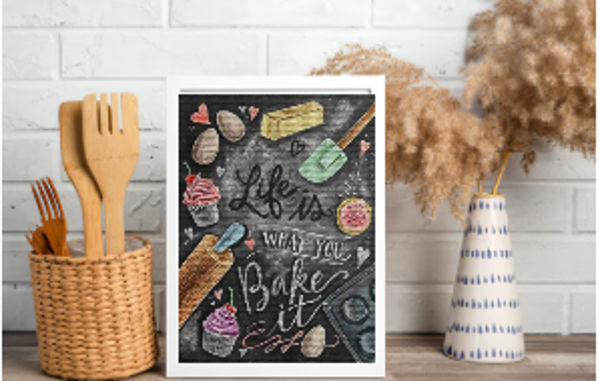Kit de peinture diamant "La vie c'est comme la cuisine".