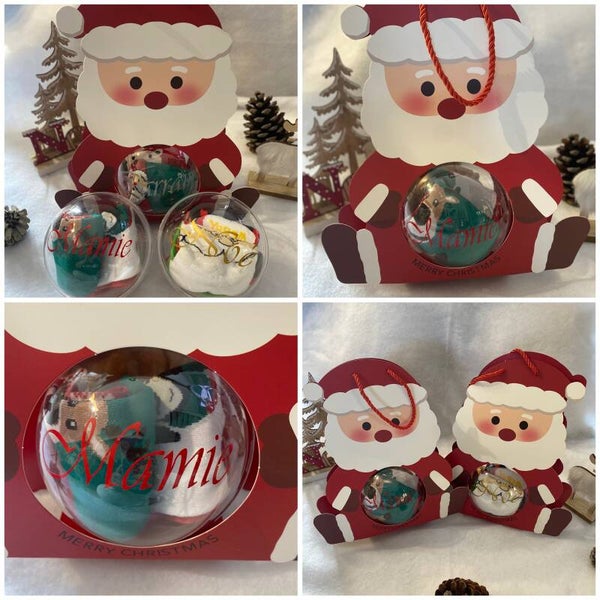 Coffret personnalisable chaussettes thème noël