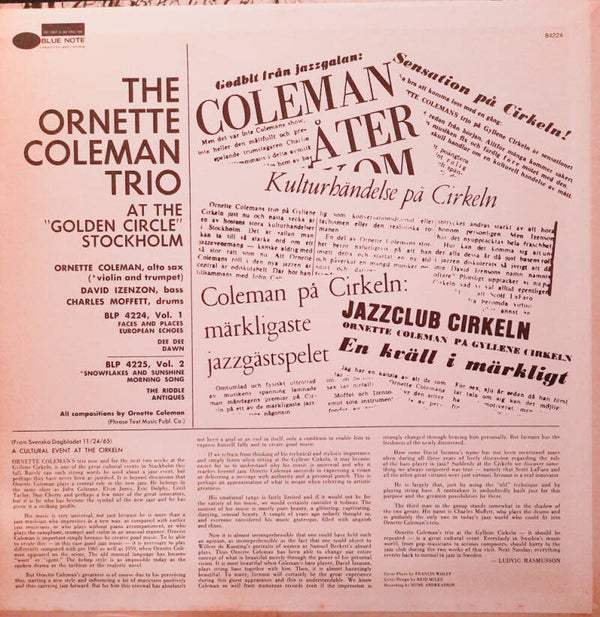 Coleman, Ornette - trio - at the "golden circle" Stockholm, vol. 1