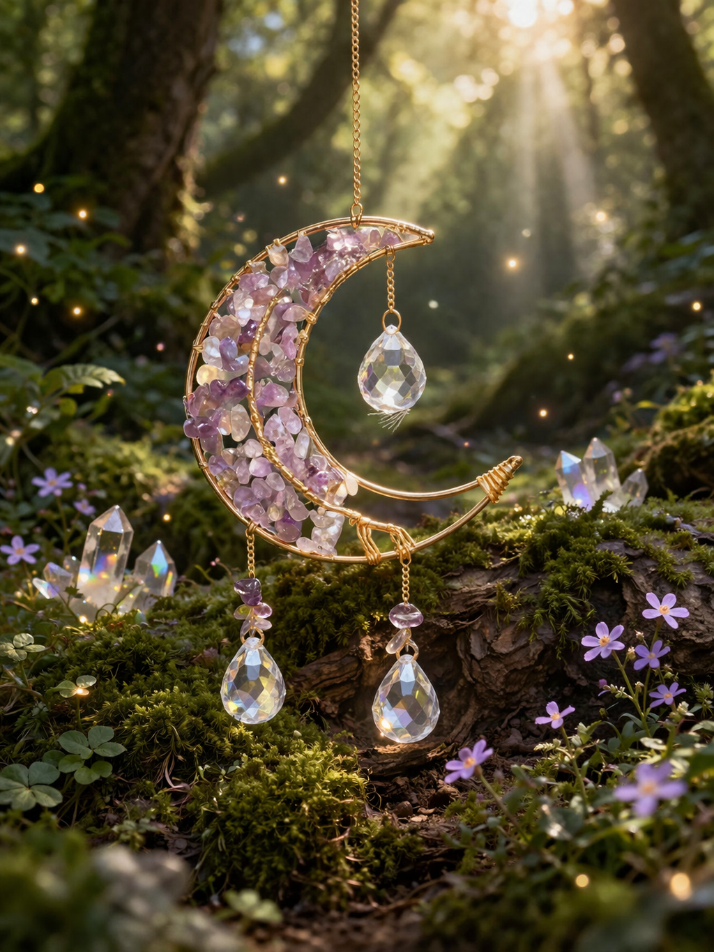 Premium Crystal Moon Suncatcher!