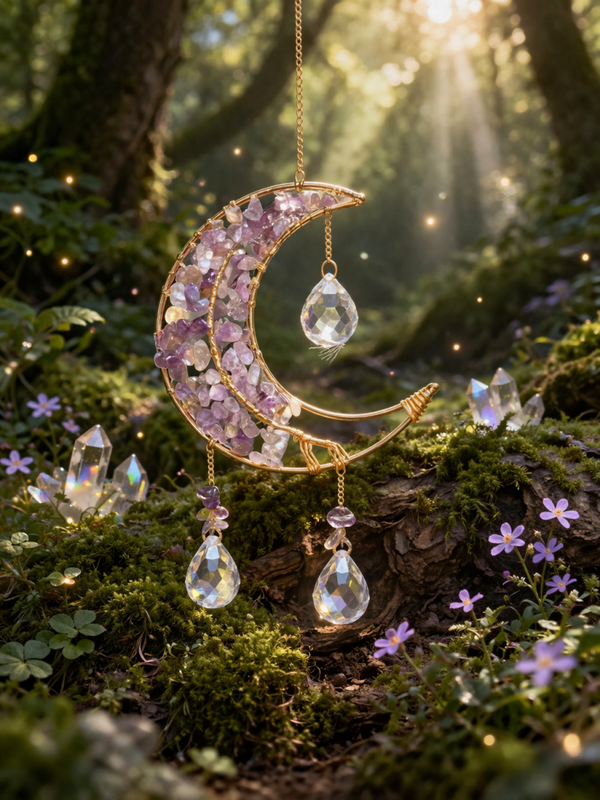 Premium Crystal Moon Suncatcher!