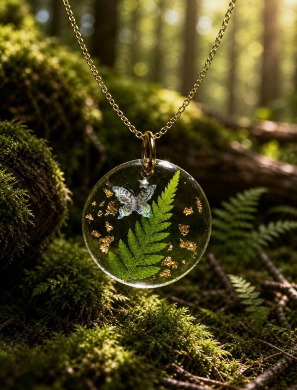 Clear Fern Necklace