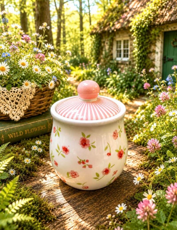 Shabby Chic Floral Sugar Bowl 🌸