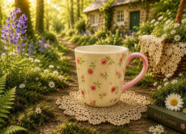 Pink Floral Shabby Chic Mug 🌸