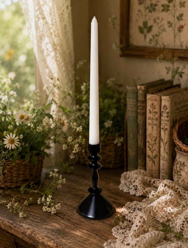 🕯️ Vintage Inspired Black Metal Taper Candle Holder 🕯️