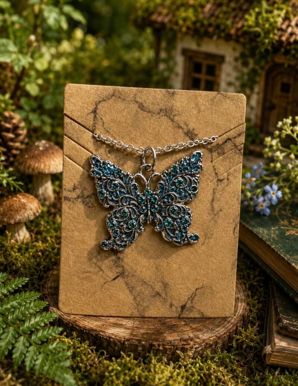 Blue Crystal Butterfly Necklace Add on