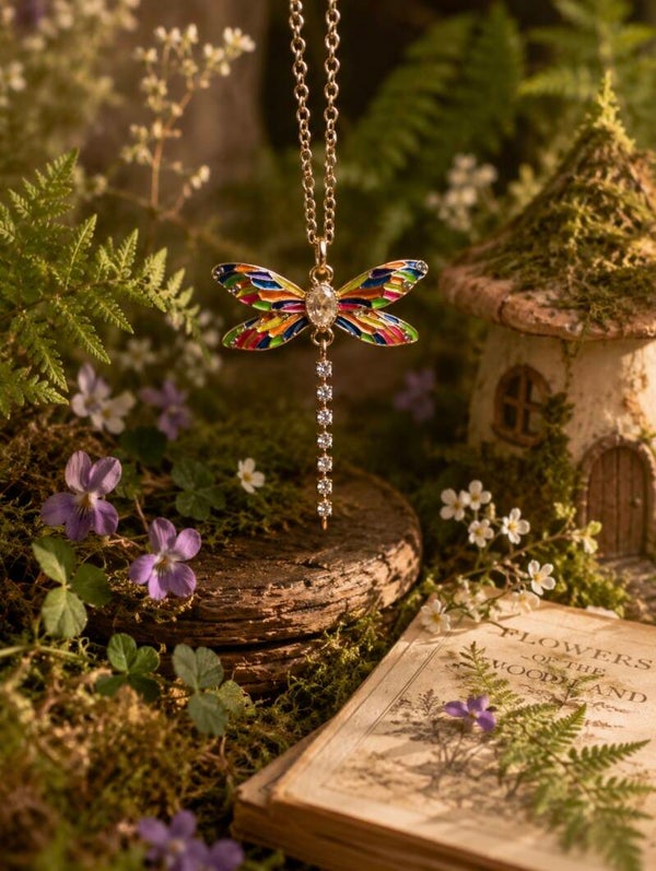 Multicolored Dragonfly Necklace