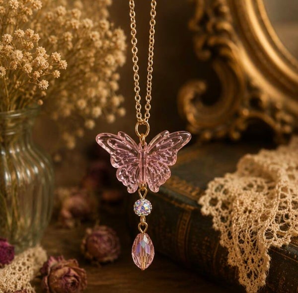 Pink Crystal Butterfly