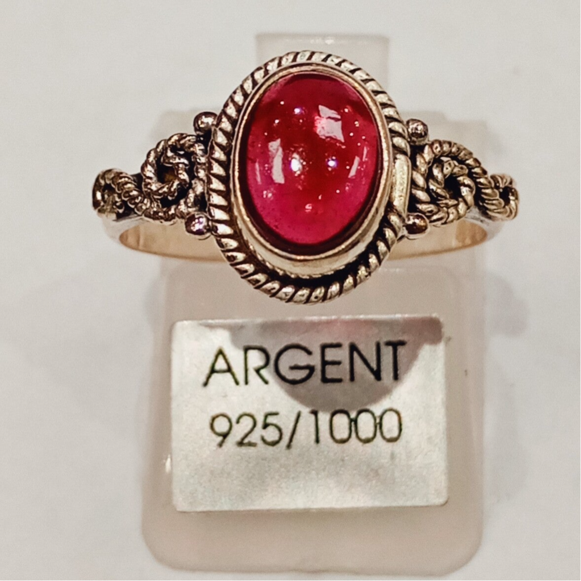 BAGUE EN ARGENT 925 ET PIERRE:GRENAT [T.52]