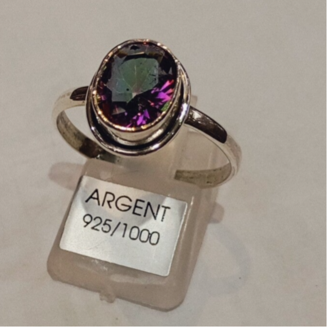 Bague en ARGENT 925 et pierre topaze MYSTIQUE