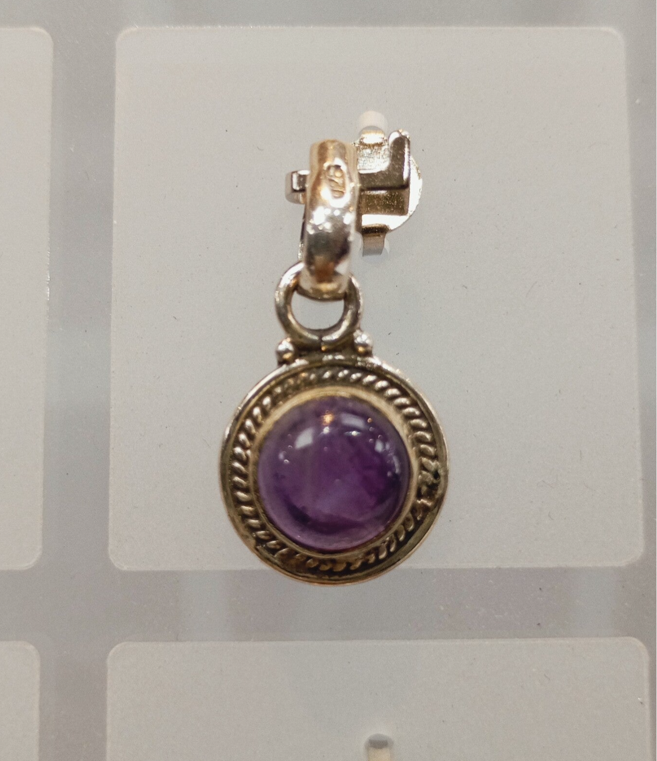 Pendentif en ARGENT 925-AMETHYSTE- bijou fait main, en INDE