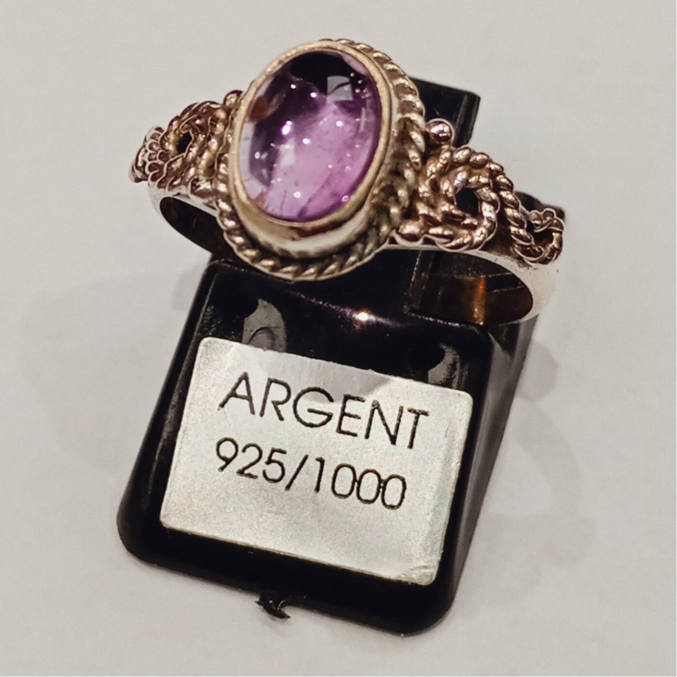 BAGUE EN ARGENT 925 ET AMETHYSTE [T.52]