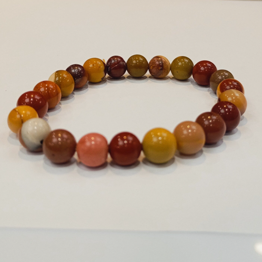 Bracelet en pierre: naturelle:mokaite - (8mm)